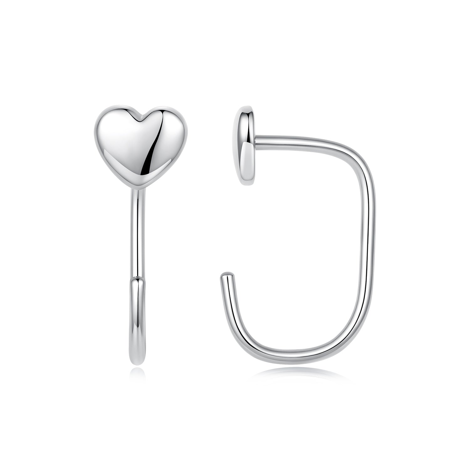 925 Silver White Gold Plated 1.4cm Brass Earrings for Women DestGlow