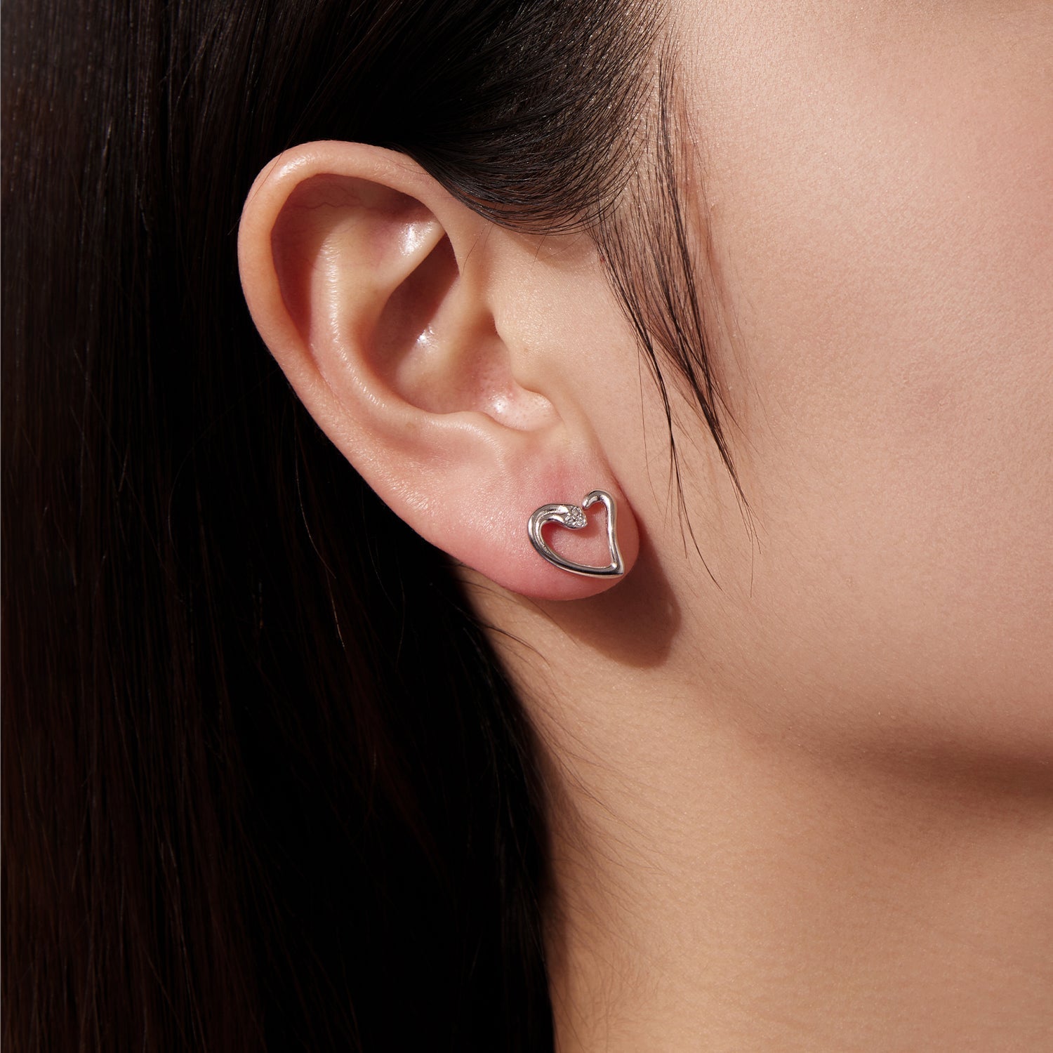 925 Sterling Silver Earrings with CZ in White Gold Plating - 1.4x1.2cm for Women DestGlow