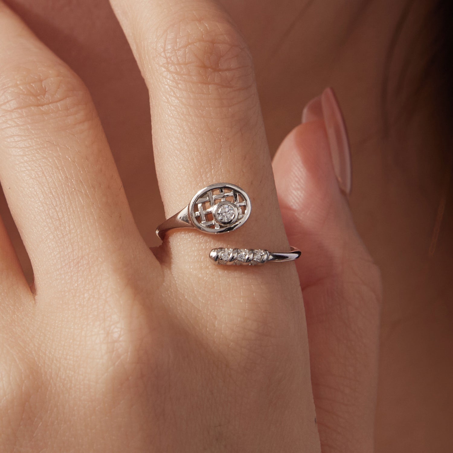 925 Sterling Silver Ring with Pavé Setting CZ, Width 0.11-0.72cm, for Women DestGlow