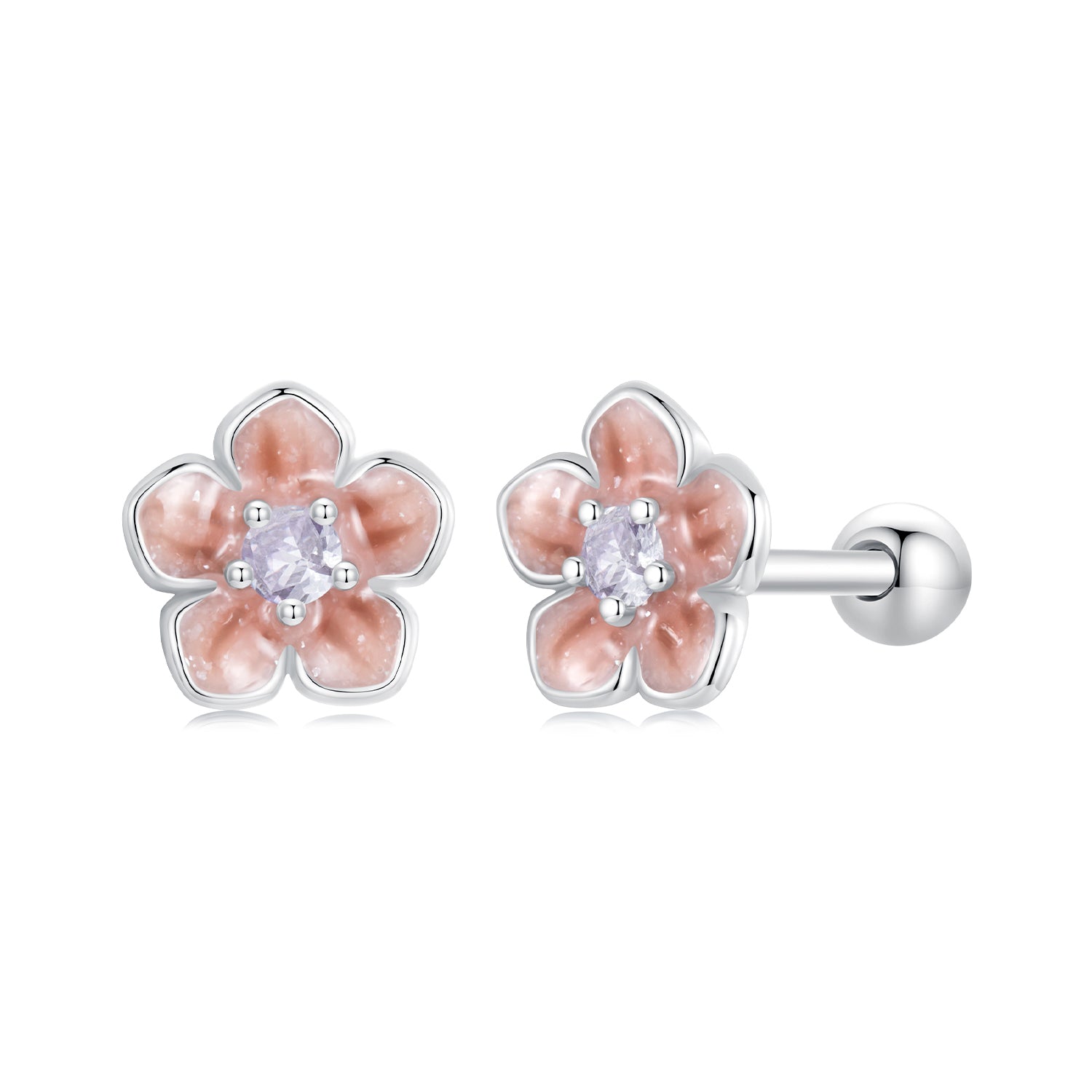 925 Sterling Silver Earrings with White Gold Plating and Pavé Setting CZ DestGlow