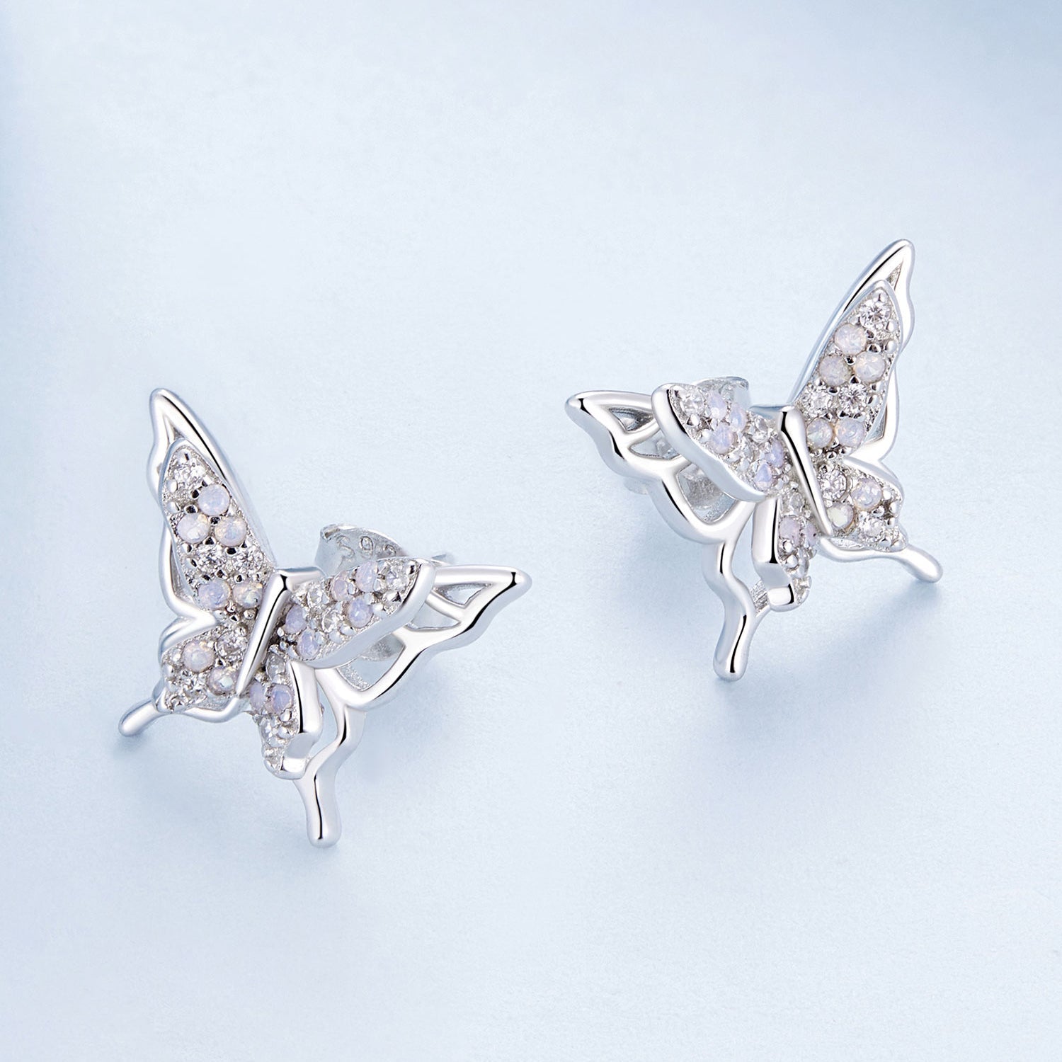 925 Sterling Silver Opal Nanometer Stone Earrings for Women DestGlow