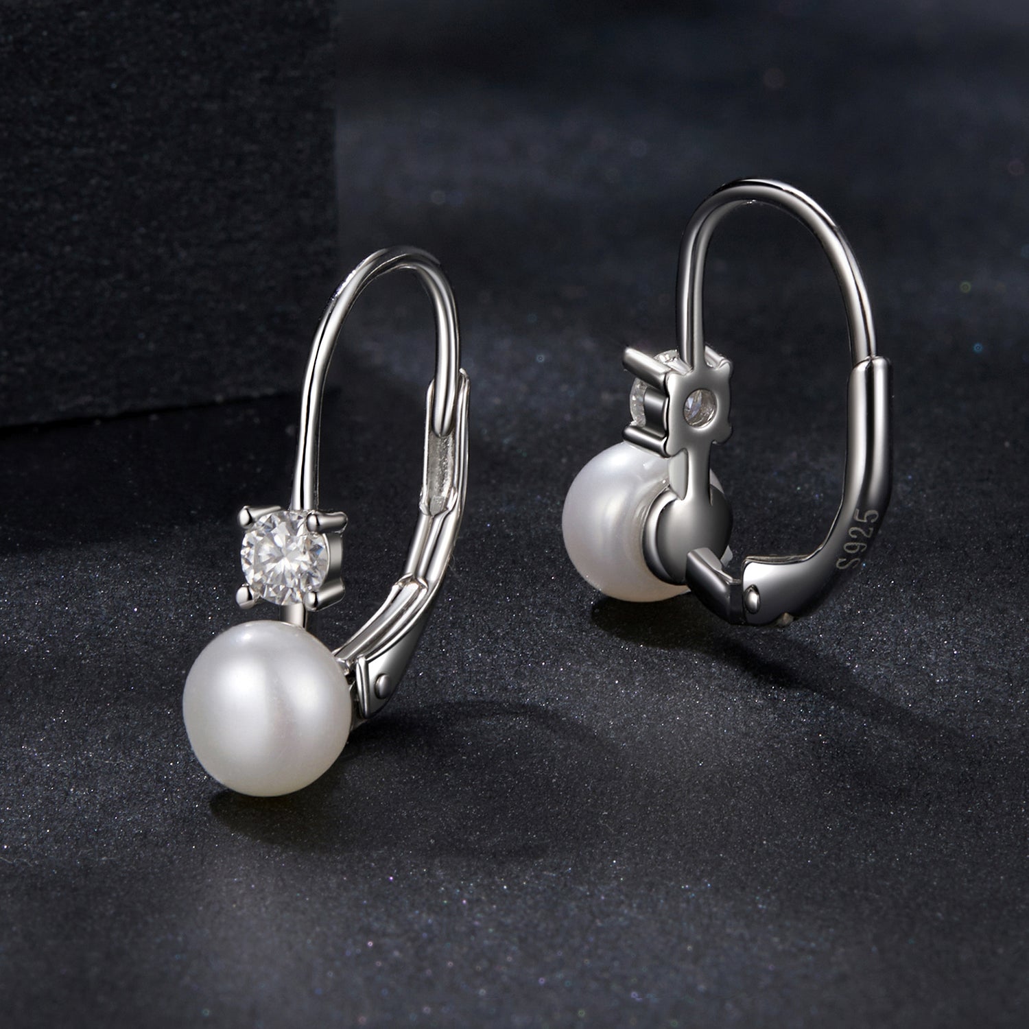 925 Sterling Silver & Moissanite 0.30 Carat Earring with Freshwater Pearl for Women DestGlow