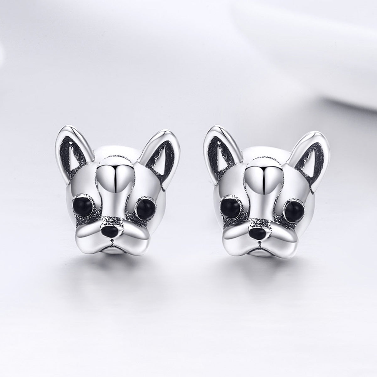 925 Sterling Silver Oxidized Enamel Earrings for Women 1*1cm DestGlow