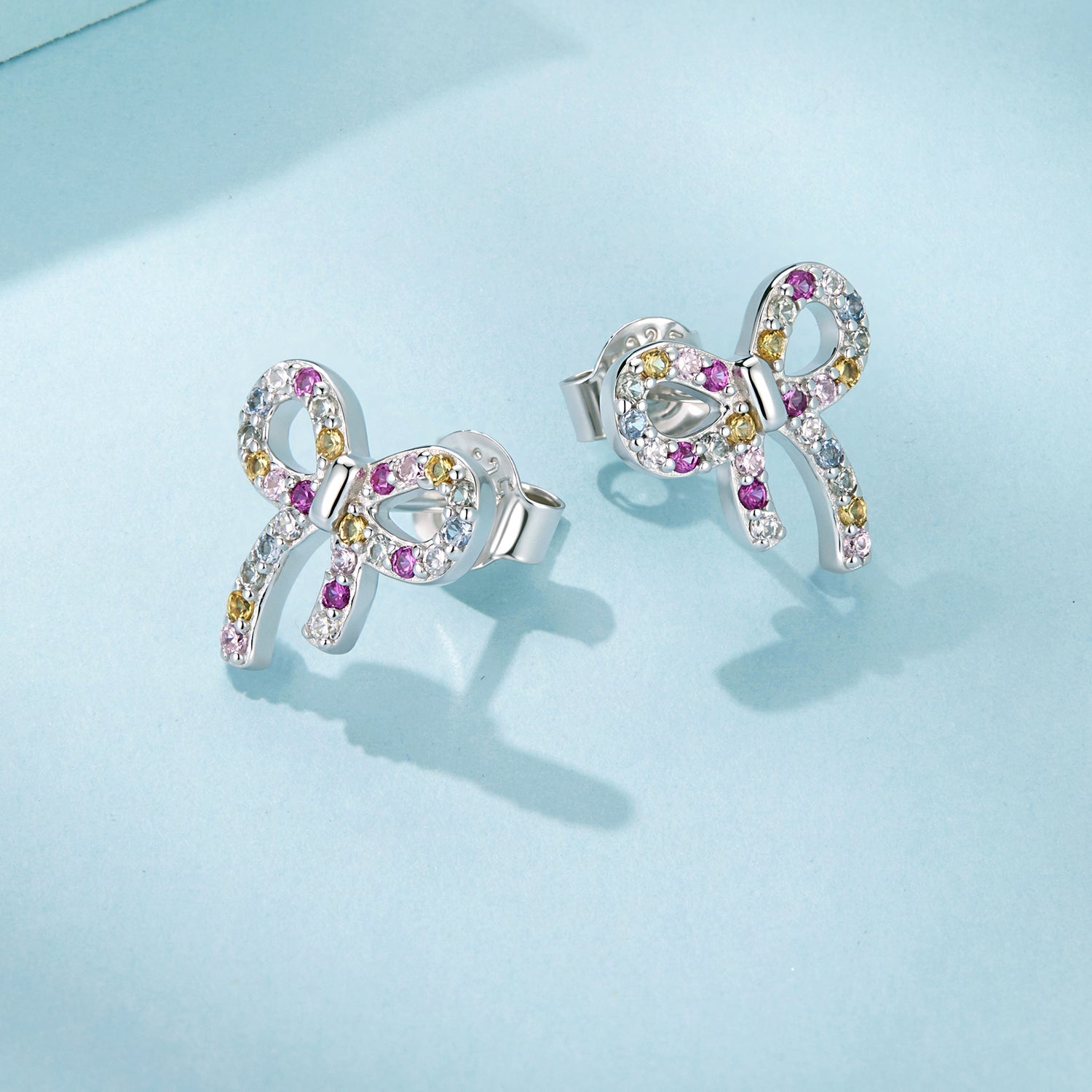 925 Sterling Silver White Gold Plated Pavé Setting CZ Earrings 1.0cm for Women DestGlow