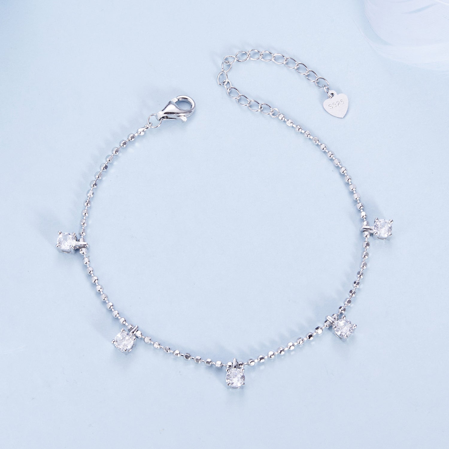 925 Sterling Silver Plated Platinum CZ Bracelet for Women DestGlow
