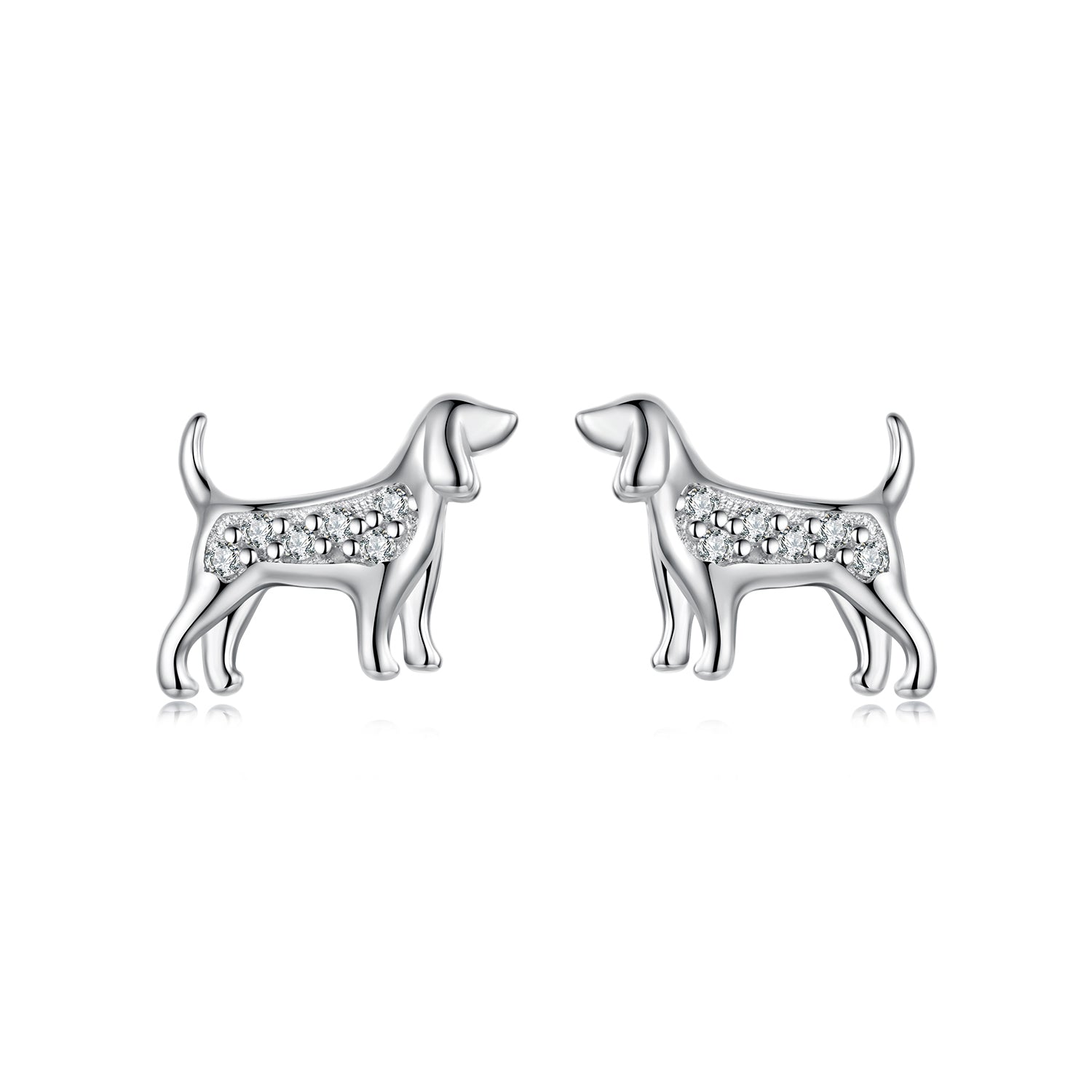 925 Sterling Silver Pavé Set CZ White Gold Plated Earrings for Women DestGlow