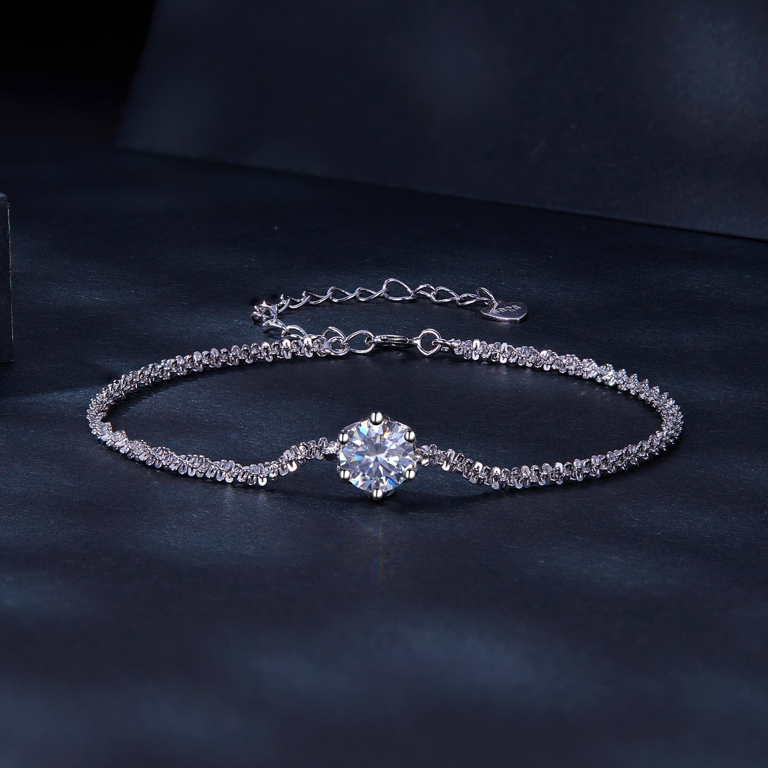 925 Sterling Silver 1 Carat Moissanite Bracelet for Women DestGlow