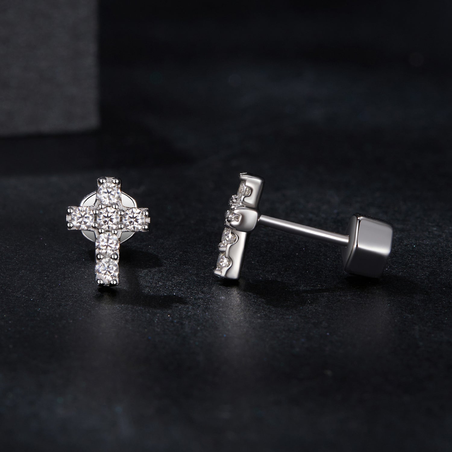 925 Sterling Silver Moissanite Earring 0.7x0.6cm for Women DestGlow