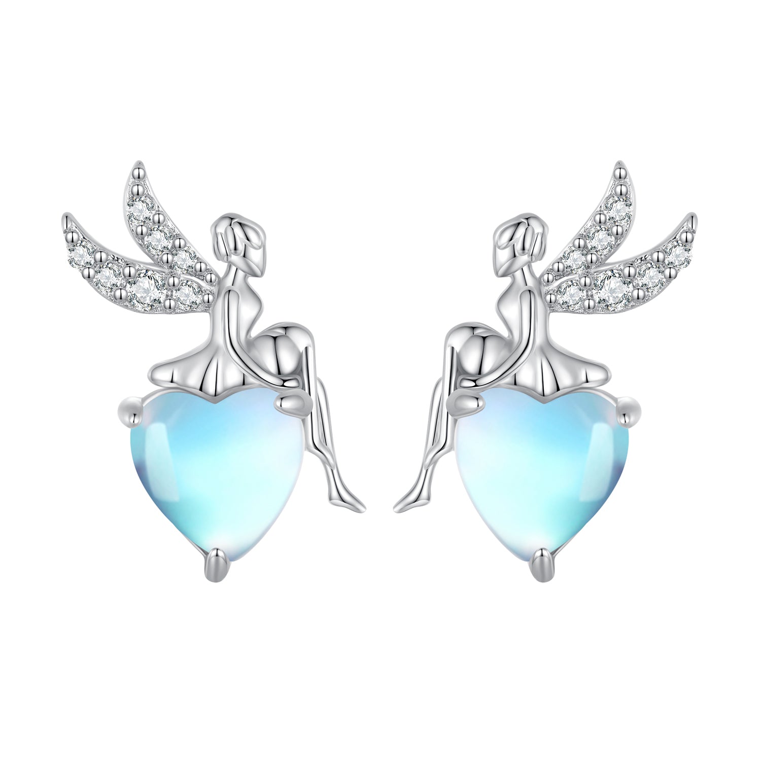 925 Sterling Silver Moonstone CZ Earrings for Women DestGlow
