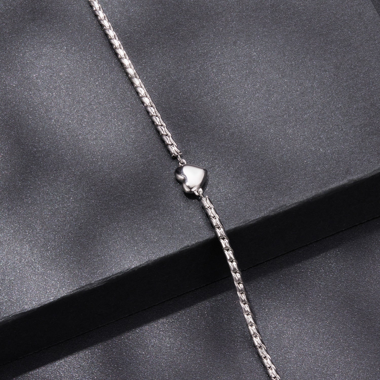 925 Sterling Silver Moissanite Heart Bracelet for Women - Silver - 15+6cm Length, 0.3cm Thickness DestGlow