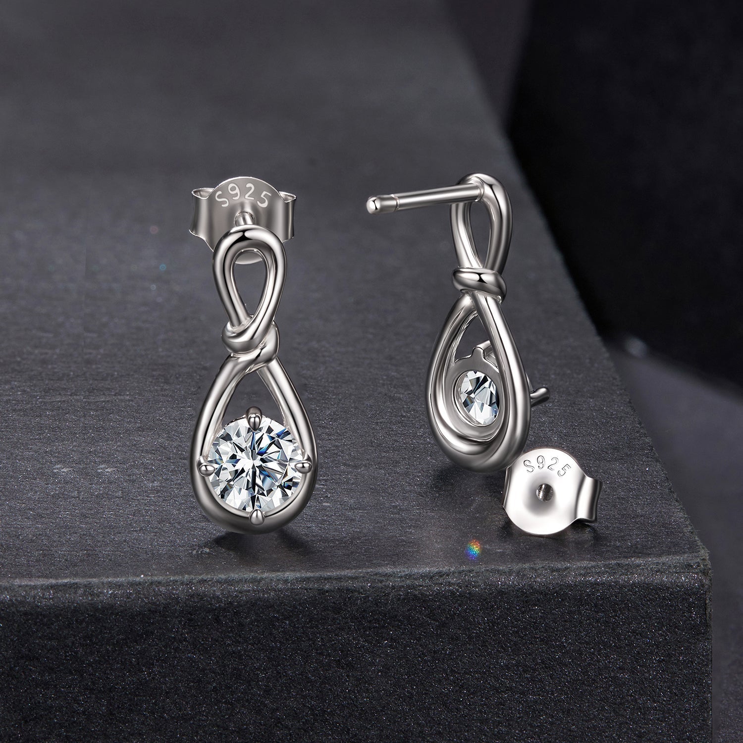925 Sterling Silver 0.5 Carat Moissanite Earrings for Women DestGlow