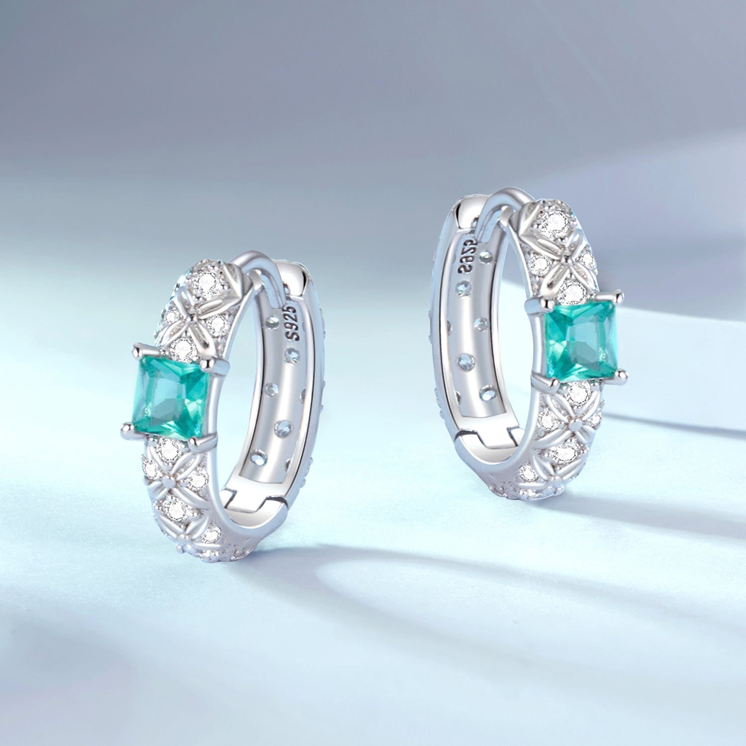 925 Sterling Silver Pavé Setting CZ Earrings for Women DestGlow