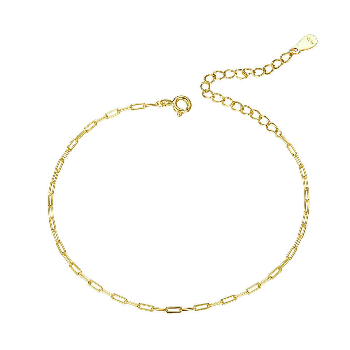 925 Sterling Silver & Plated Platinum Bracelet - 17+5cm Length DestGlow