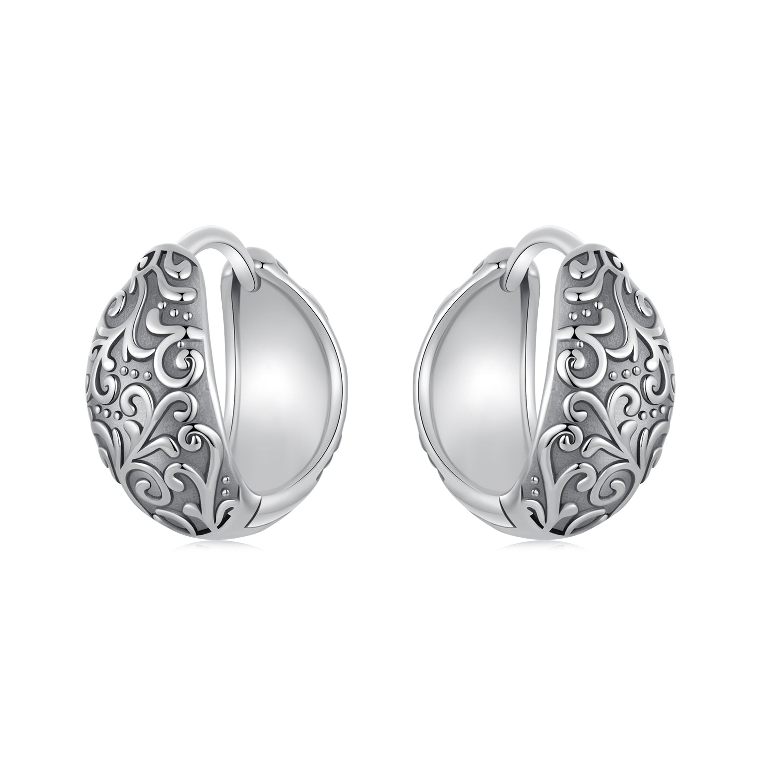925 Sterling Silver Oxidized Silver Earrings 1.2*0.6cm for Women DestGlow