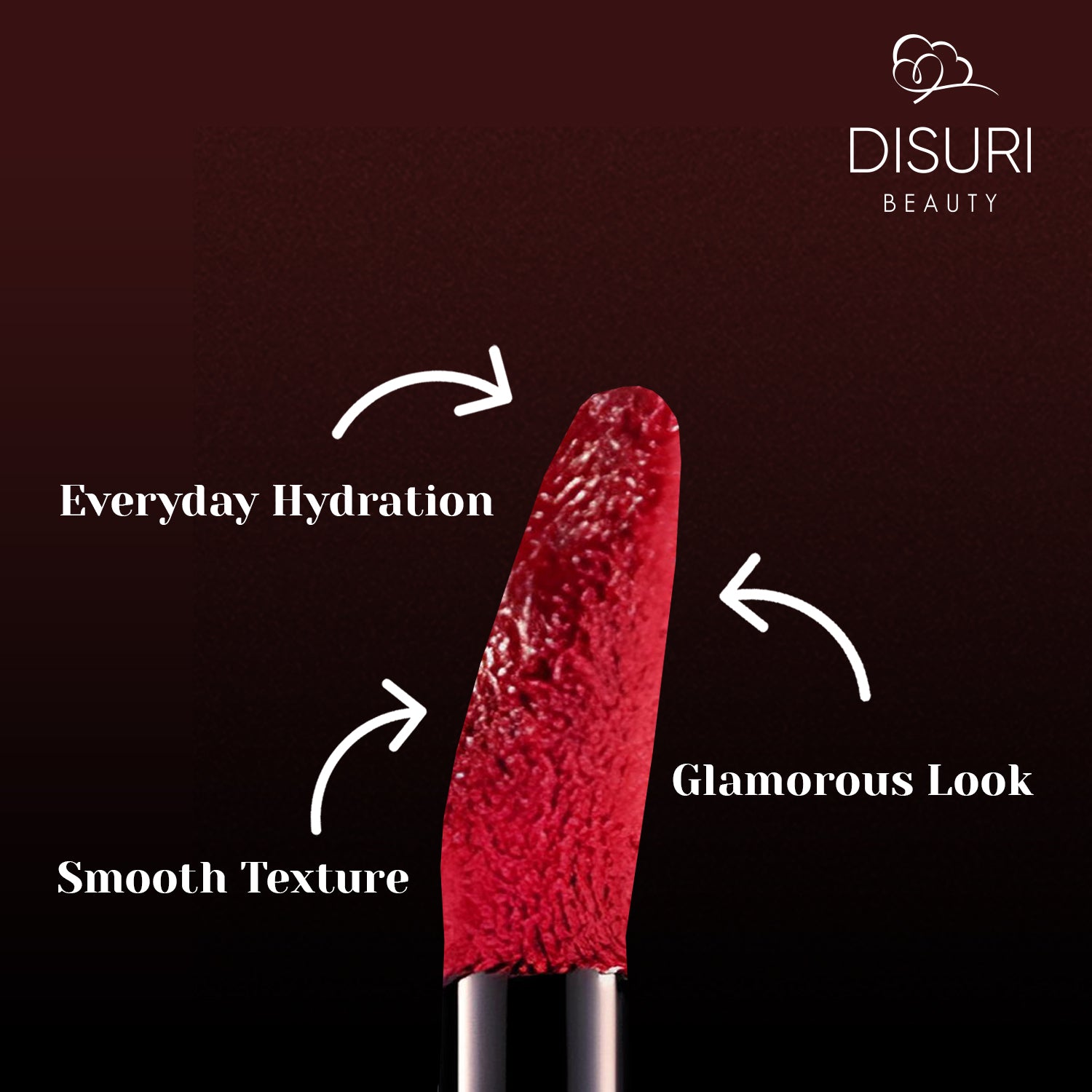 DISURI Beauty Glossy Blast Lip Gloss - Forbidden Red