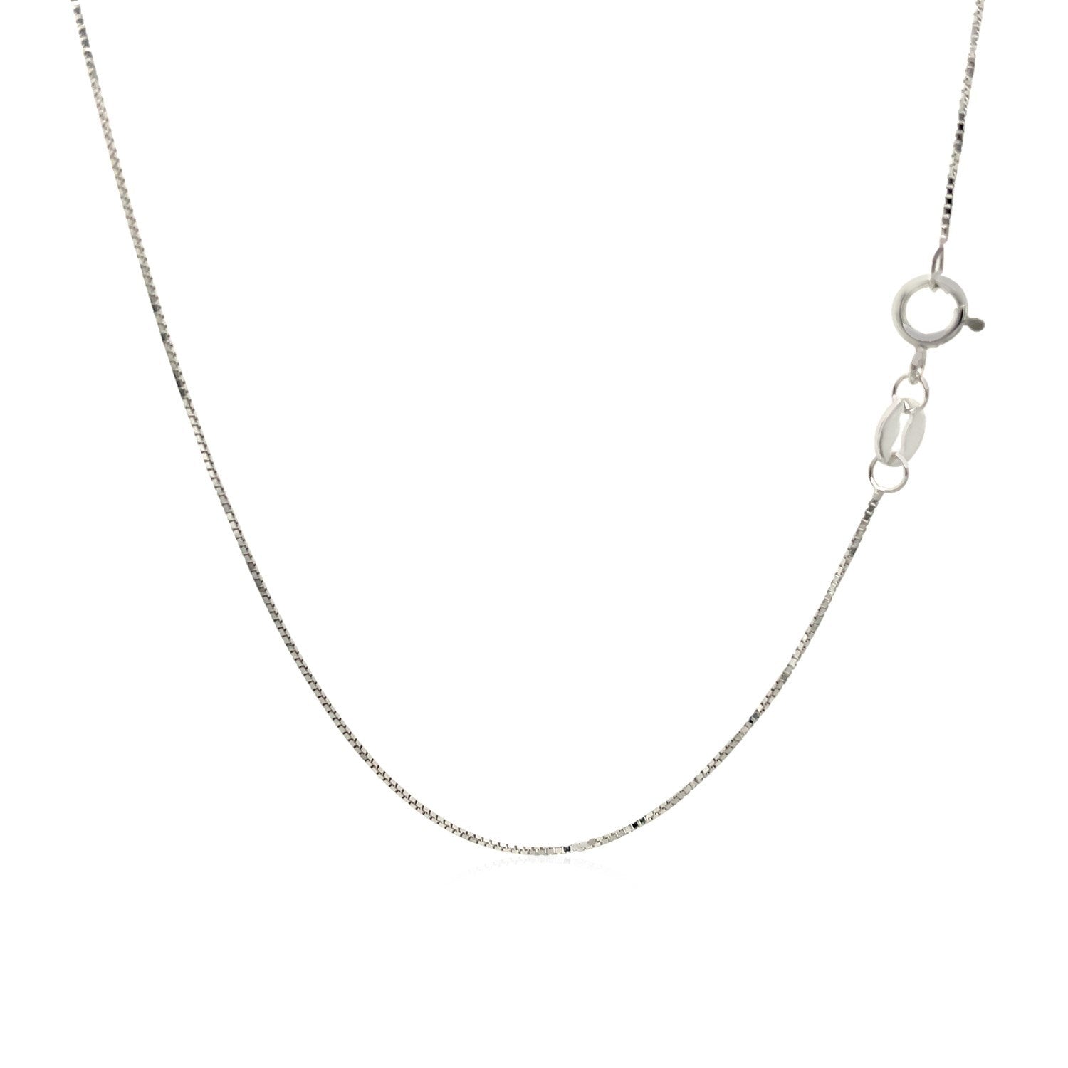 14k White Gold Adjustable Box Chain 0.6mm by Bids.com