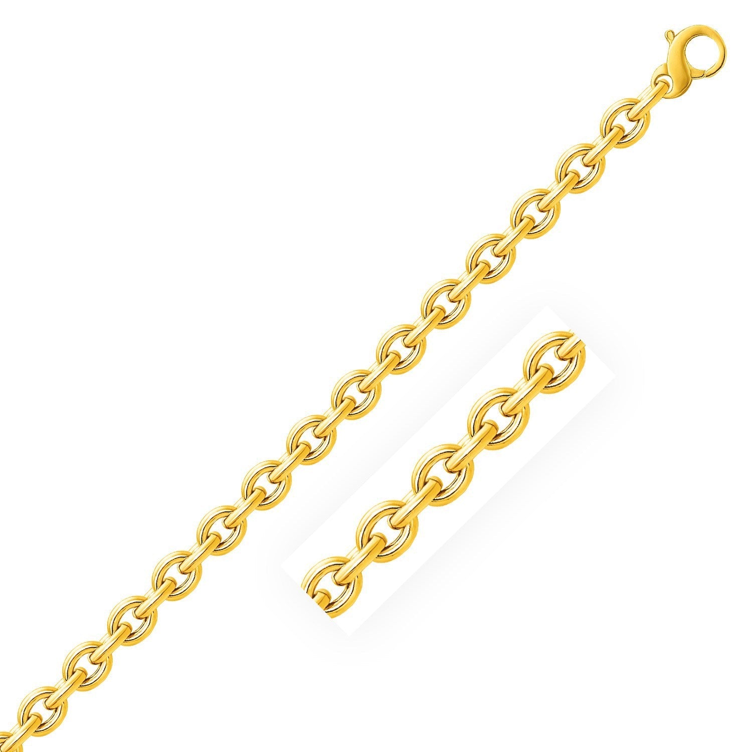 14k Yellow Gold Polished Cable Motif Bracelet by Bids.com
