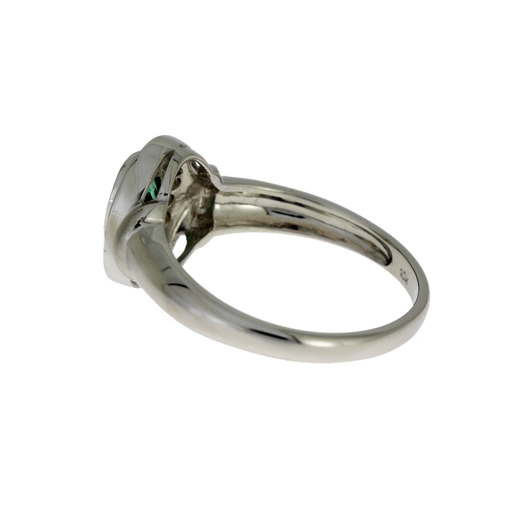 Natural .60ct Emerald Diamond Ring 10KT White Gold by Bids.com
