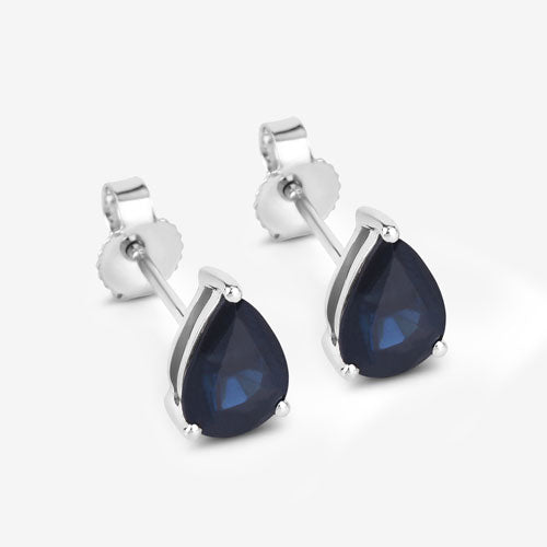 1.60 Carat Genuine Blue Sapphire 10K White Gold Earrings by Bids.com