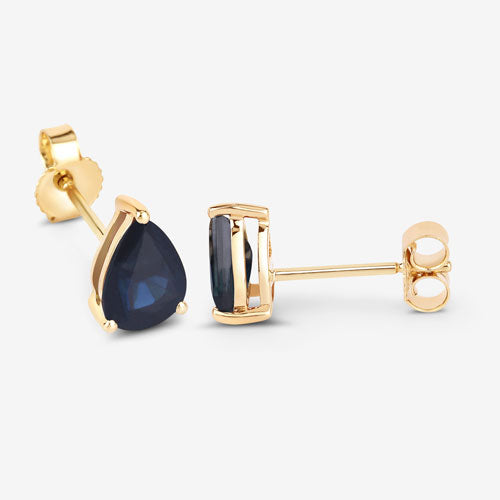 1.60 Carat Genuine Blue Sapphire 10K Yellow Gold Earrings by Bids.com
