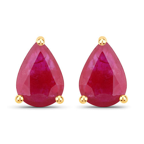 1.60 Carat Genuine Ruby 10K Yellow Gold Earrings by Bids.com