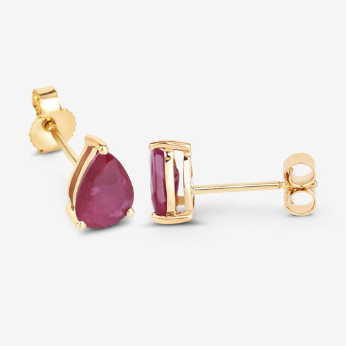 1.60 Carat Genuine Ruby 10K Yellow Gold Earrings by Bids.com