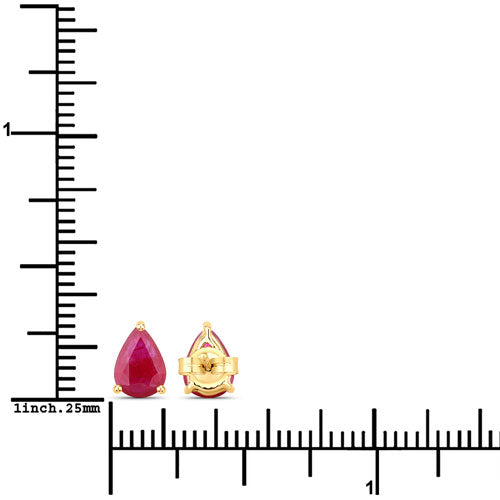 1.60 Carat Genuine Ruby 10K Yellow Gold Earrings by Bids.com