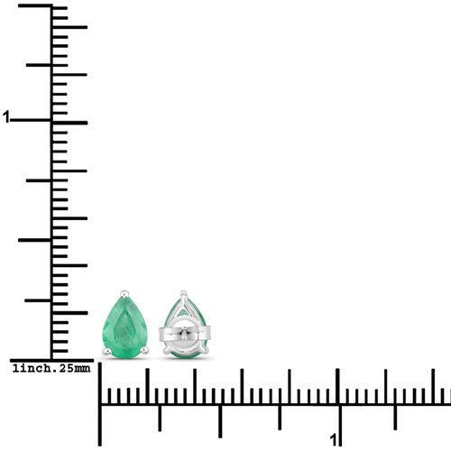 1.30 Carat Genuine Zambian Emerald 10K White Gold Earrings by Bids.com