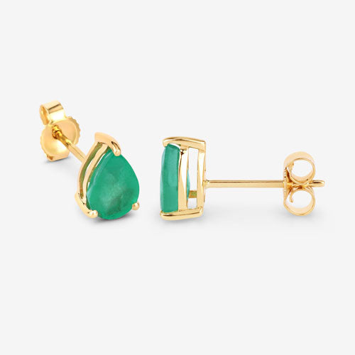 1.30 Carat Genuine Zambian Emerald 10K Yellow Gold Earrings by Bids.com