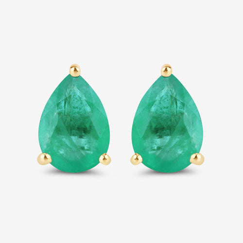 1.30 Carat Genuine Zambian Emerald 10K Yellow Gold Earrings by Bids.com