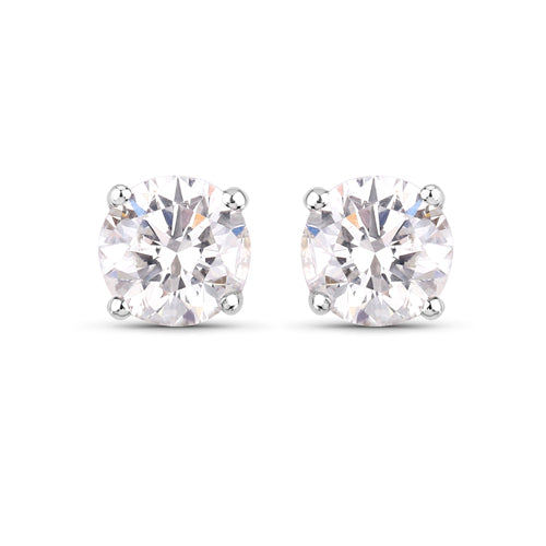 0.54 Carat Genuine White Diamond 14K White Gold Earrings by Bids.com