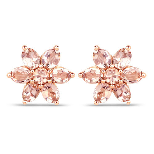 1.98 Carat Genuine Morganite 10K Rose Gold Earrings DestGlow