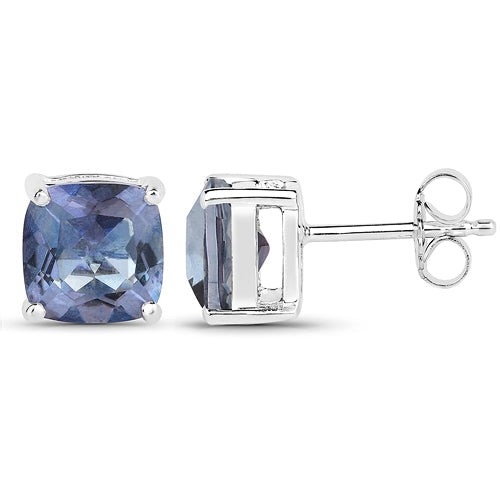 4.20cttw Royal Blue Mystic Quartz .925 Sterling Silver Earrings DestGlow