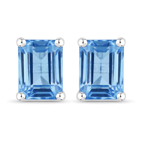 3.20 Carat Genuine Swiss Blue Topaz .925 Sterling Silver Earrings DestGlow