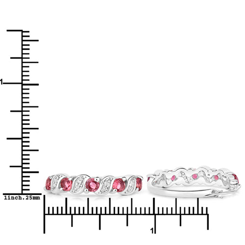 1.28 Carat Genuine Pink Tourmaline and White Topaz .925 Sterling Silver Earrings DestGlow