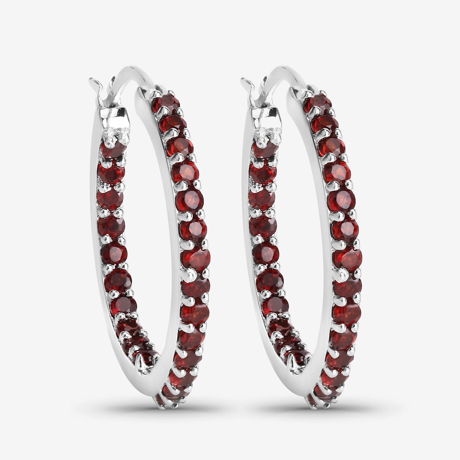 1.92 Carat Genuine Garnet .925 Sterling Silver Earrings
