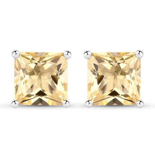 3.06 Carat Genuine Citrine .925 Sterling Silver Earrings DestGlow