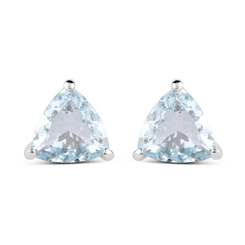 1.26 Carat Genuine Aquamarine .925 Sterling Silver Earrings DestGlow