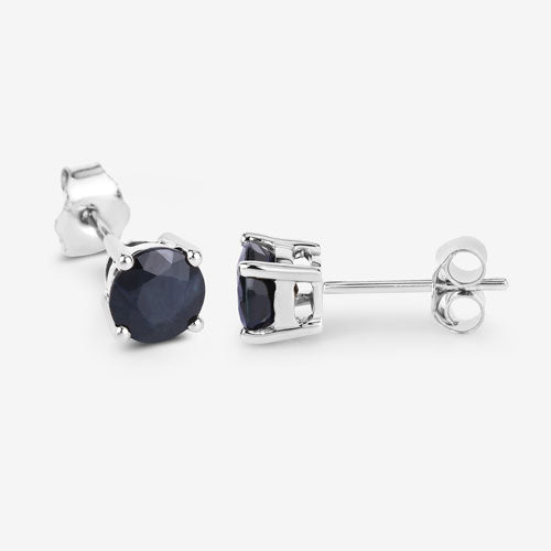 1.70 Carat Genuine Blue Sapphire 10K White Gold Earrings by Bids.com