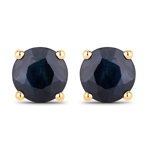 1.70 Carat Genuine Blue Sapphire 10K Yellow Gold Earrings by Bids.com