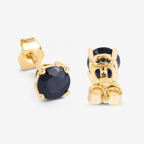 1.70 Carat Genuine Blue Sapphire 10K Yellow Gold Earrings by Bids.com