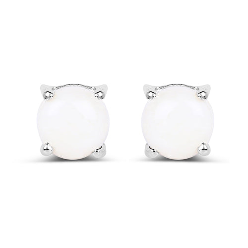 1.18 Carat Genuine Opal .925 Sterling Silver Earrings DestGlow