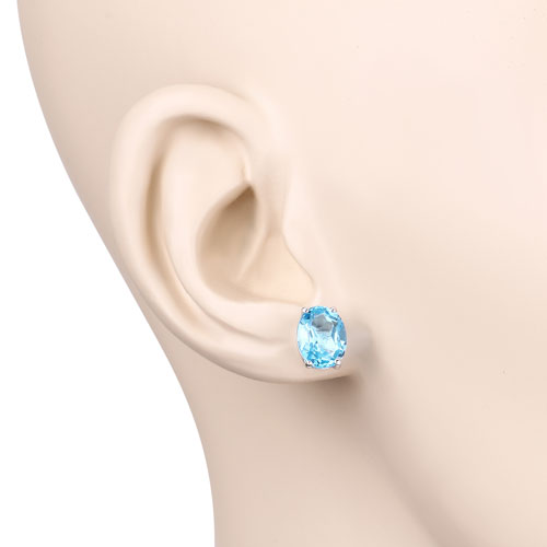 4.00 Carat Genuine Swiss Blue Topaz .925 Sterling Silver Earrings by Bids.com