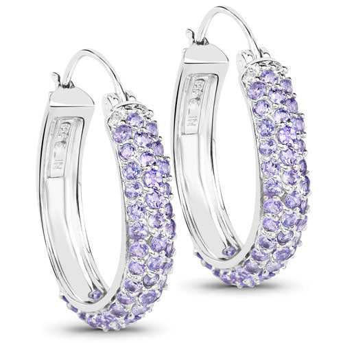 3.06 Carat Genuine Tanzanite .925 Sterling Silver Earrings DestGlow