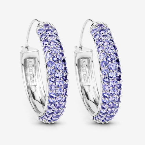 3.06 Carat Genuine Tanzanite .925 Sterling Silver Earrings DestGlow