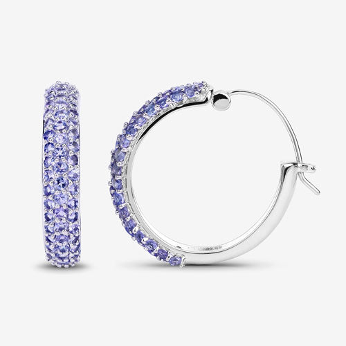 3.06 Carat Genuine Tanzanite .925 Sterling Silver Earrings DestGlow