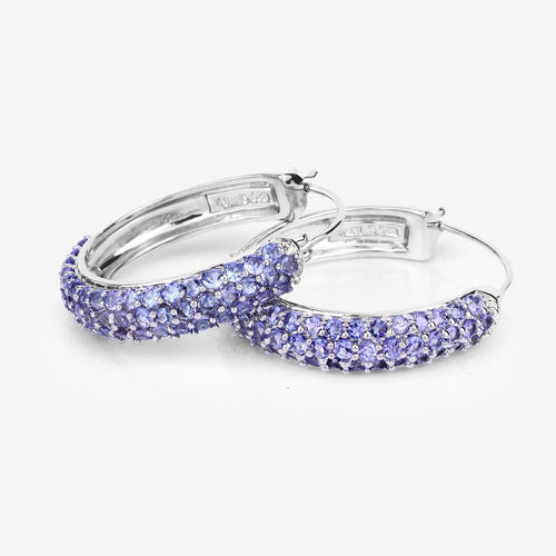 3.06 Carat Genuine Tanzanite .925 Sterling Silver Earrings DestGlow