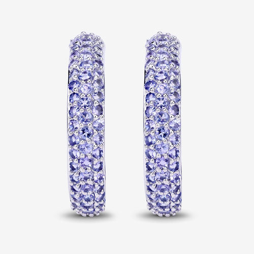 3.06 Carat Genuine Tanzanite .925 Sterling Silver Earrings DestGlow