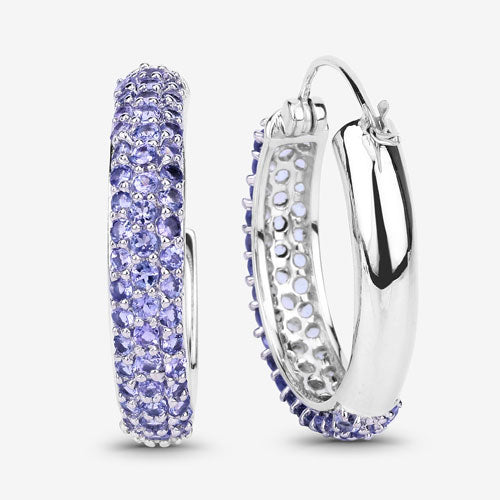 3.06 Carat Genuine Tanzanite .925 Sterling Silver Earrings DestGlow