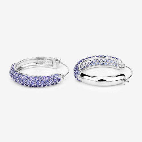 3.06 Carat Genuine Tanzanite .925 Sterling Silver Earrings DestGlow